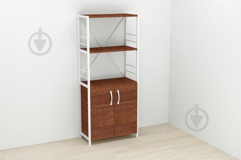 Етажерка 3/60 Ferrum-decor Серії Конект із тумбою 144x60x28 Білий ДСП Венге (FD1030)