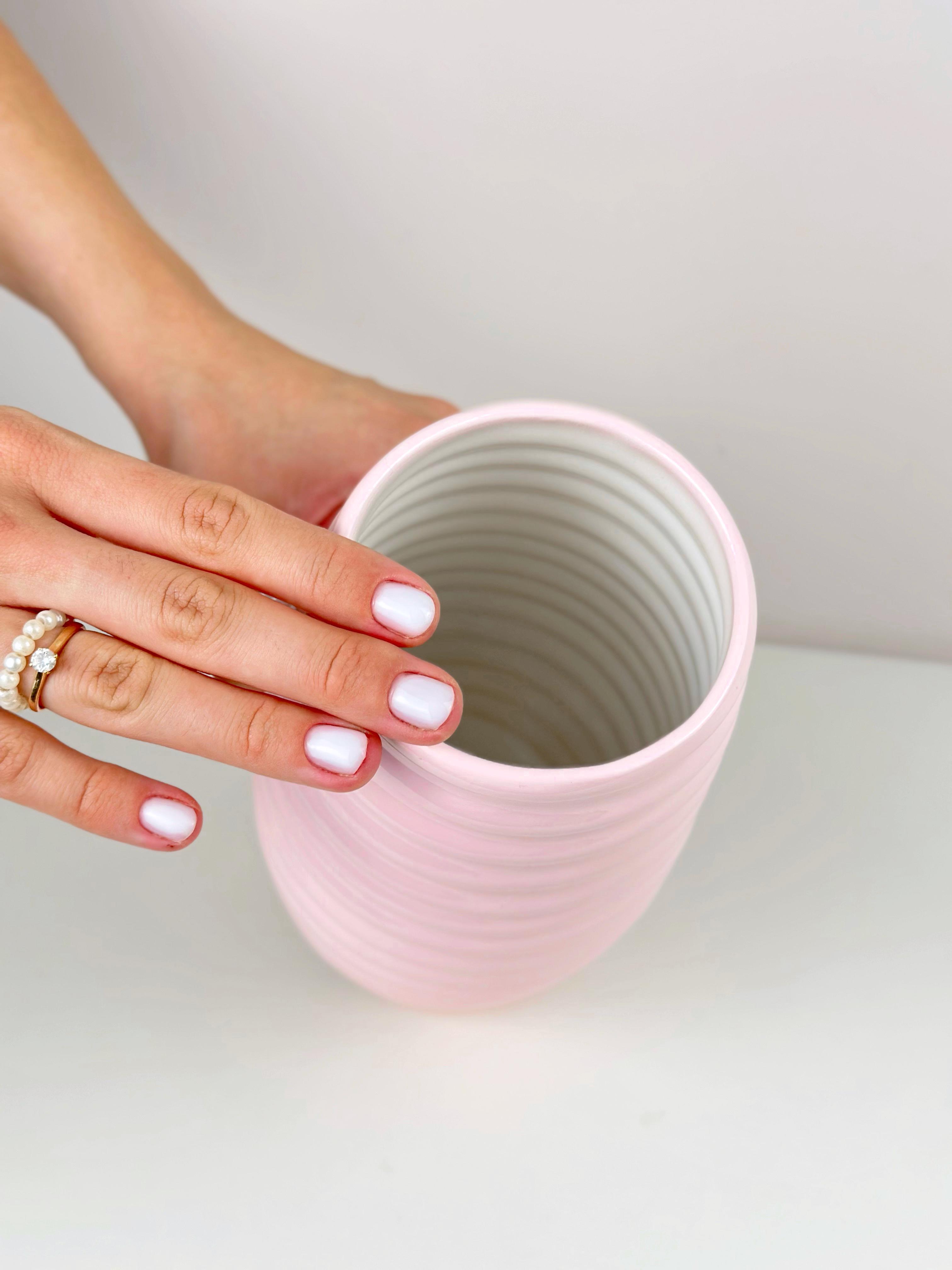 Ваза для квітів та декору глиняна керамічна Вулик 20 см Рожевий (4001-4) - фото 8