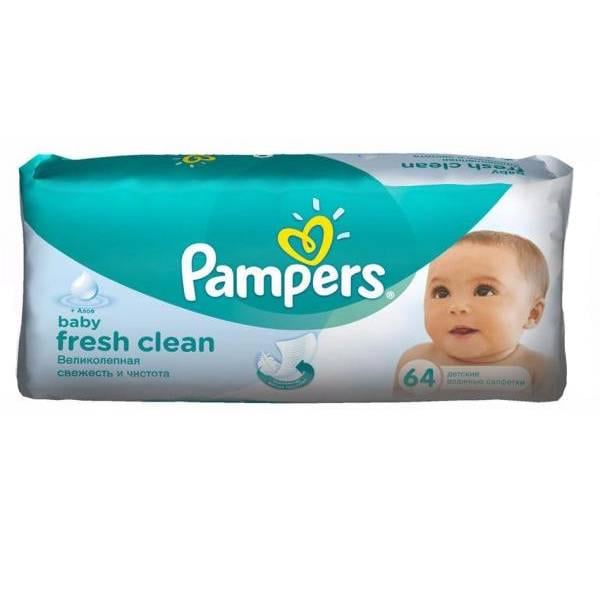 Дитячі вологі серветки Pampers Baby Fresh Clean 64 шт.