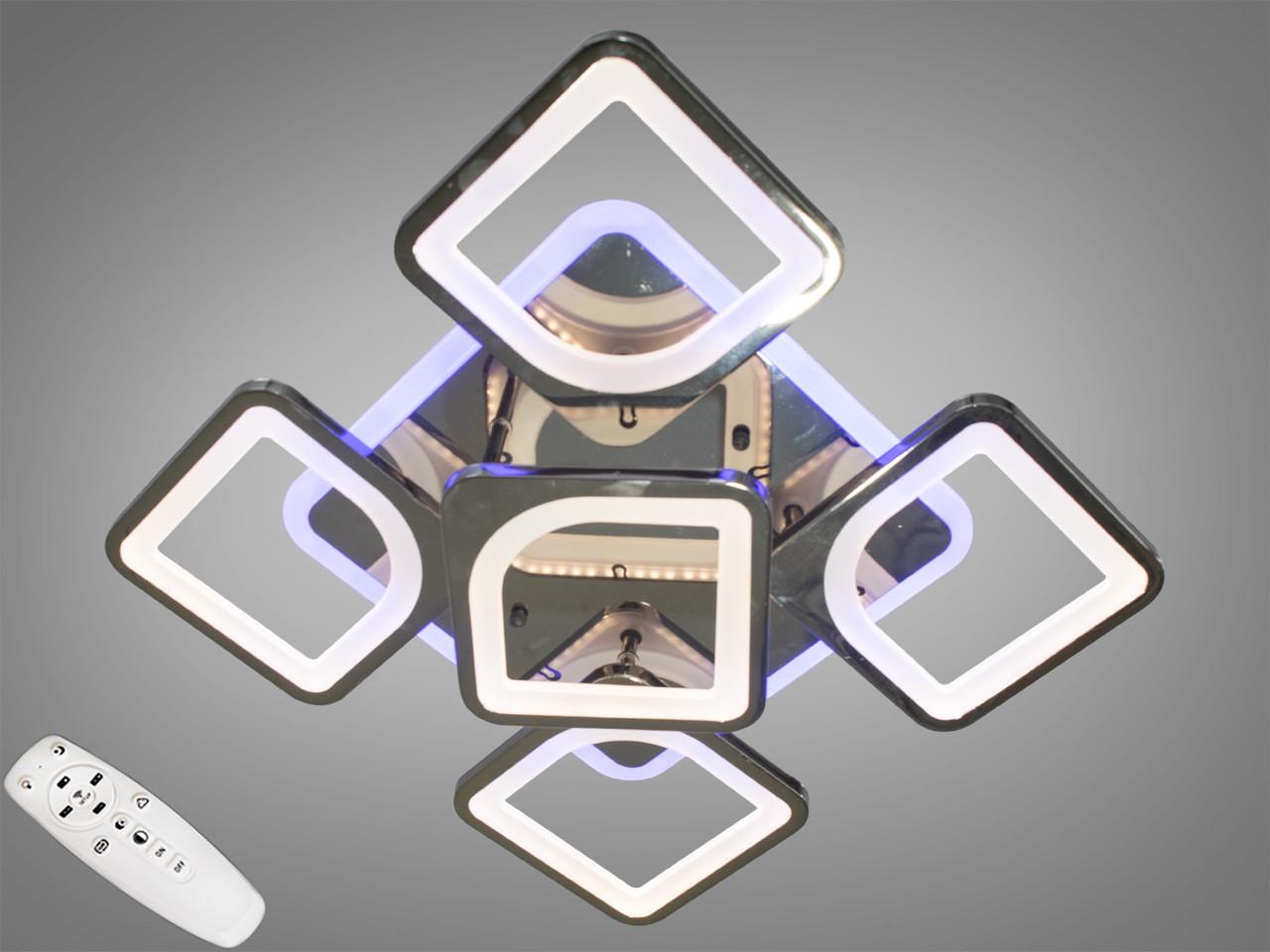 Люстра LED с димером и подсветкой 90W (S8060/4+1BHR LED 3color d)