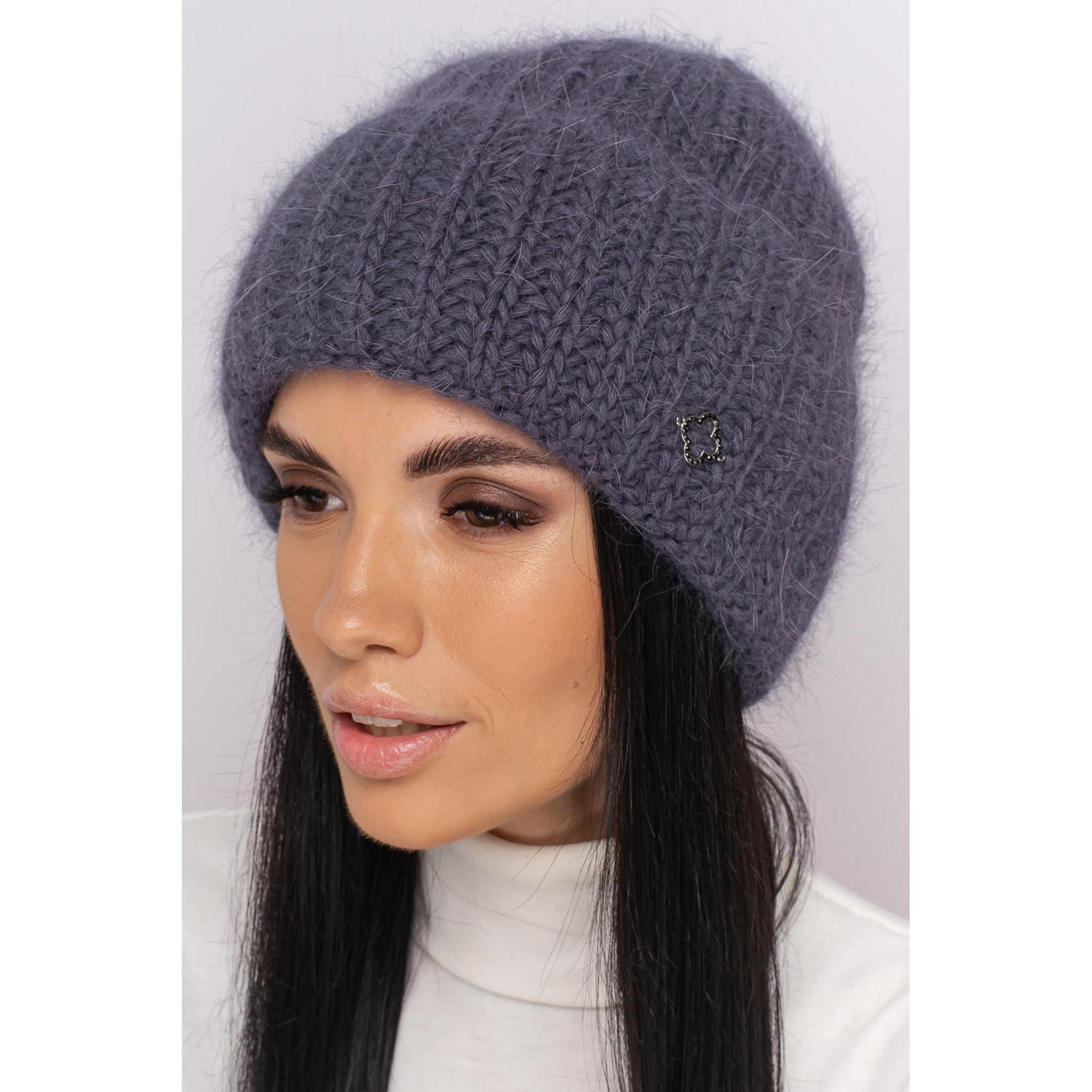 Шапка ангоровая Leks Троянда one size Антрацитовый - фото 1