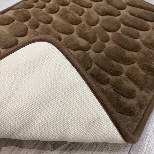 Набор ковриков в ванную и туалет Stone Premium Memory Foam 2в1 80х50/60х40 см Коричневый (NKPS0007) - фото 2 Набор ковриков в ванную и туалет Stone Premium Memory Foam 2в1 80х50/60х40 см Коричневый (NKPS0007) - фото 2