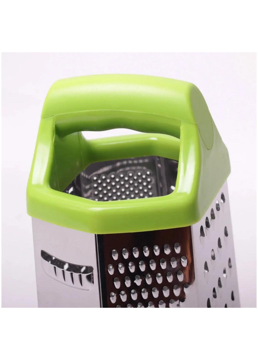 Терка Laska 6в1 из нержавеющей стали 19,8х10,5х13,5 см Салатовый (24542) - фото 2 Терка Laska 6в1 из нержавеющей стали 19,8х10,5х13,5 см Салатовый (24542) - фото 2