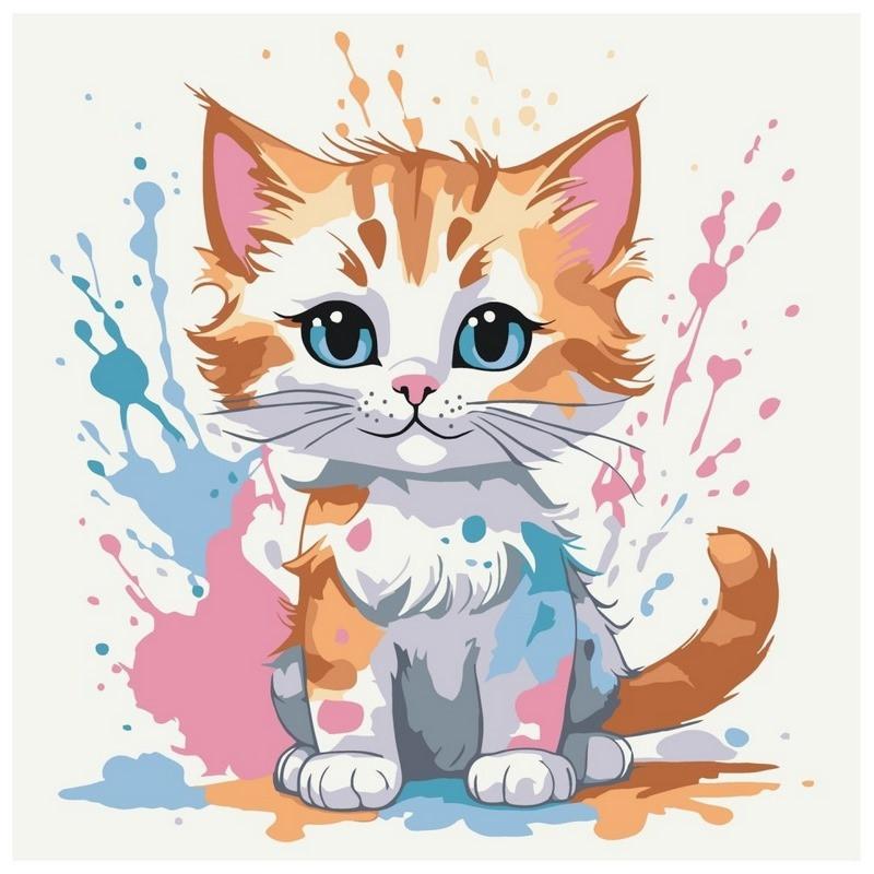 Картина по номерам ART CRAFT Разноцветный пушистик 30x30 см (15602-AC)