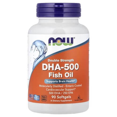 Омега-3 NOW DHA-500 Fish Oil 90 Softgels (NOW-01612)