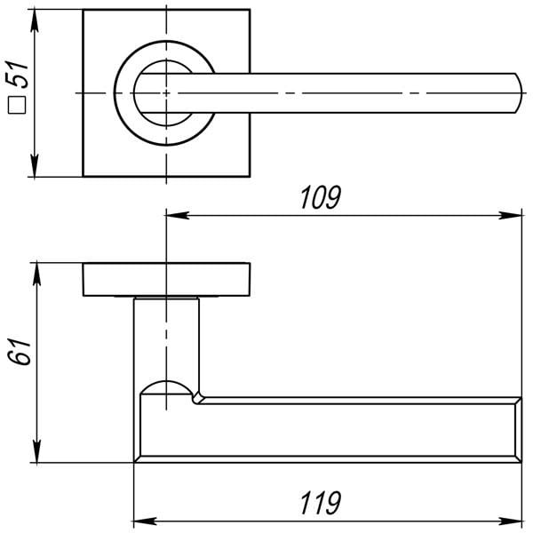 Ручка раздельная Ajax POLO JK SN/CP-3 матовый никель/хром (41355) - фото 2