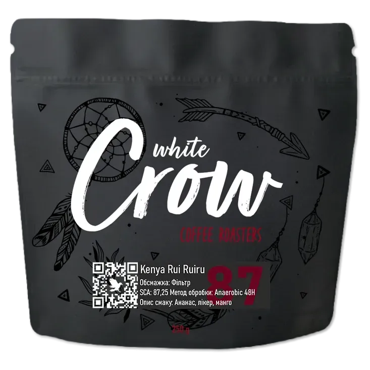 Кофе натуральный жареный в зернах White Crow Kenya Rui Ruiru 250 г (400012) Кофе натуральный жареный в зернах White Crow Kenya Rui Ruiru 250 г (400012)