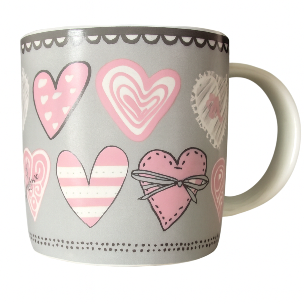 Чашка керамическая Love R40050 с романтическим рисунком Love 8,5×9 см 350 мл Светло-серый (649187)