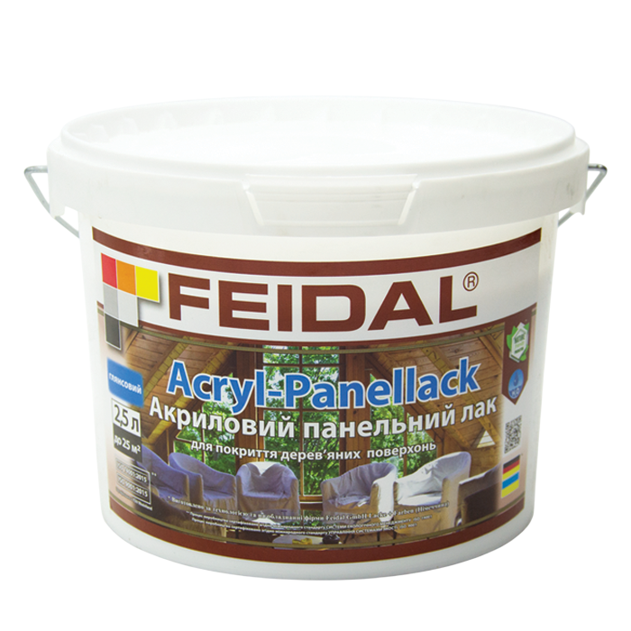 Лак панельний глянсовий на водній основі без запаху Feidal Acryl-Panellack 2,5 л (2034870127)