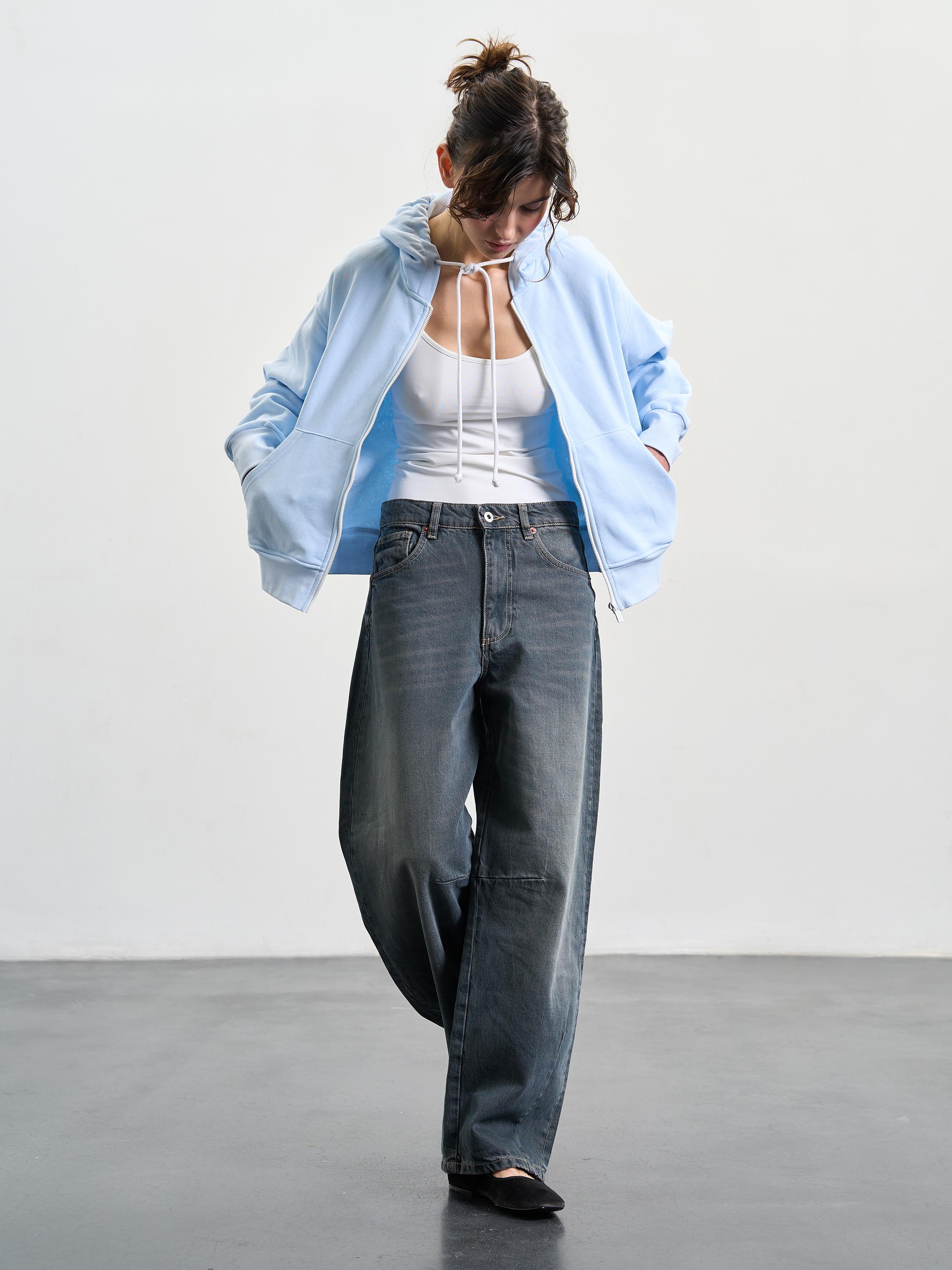 Зип-худи женское утепленное со спущенным плечом ROZA 240427 L Морозный голубой (4824005711329) - фото 5 Зип-худи женское утепленное со спущенным плечом ROZA 240427 L Морозный голубой (4824005711329) - фото 5