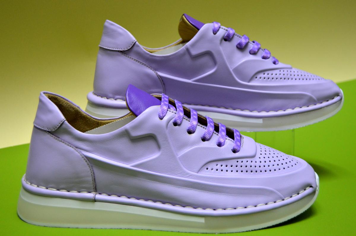 Кросівки жіночі Aquamarin шкіряні р. 39 Бузковий (94100600239)