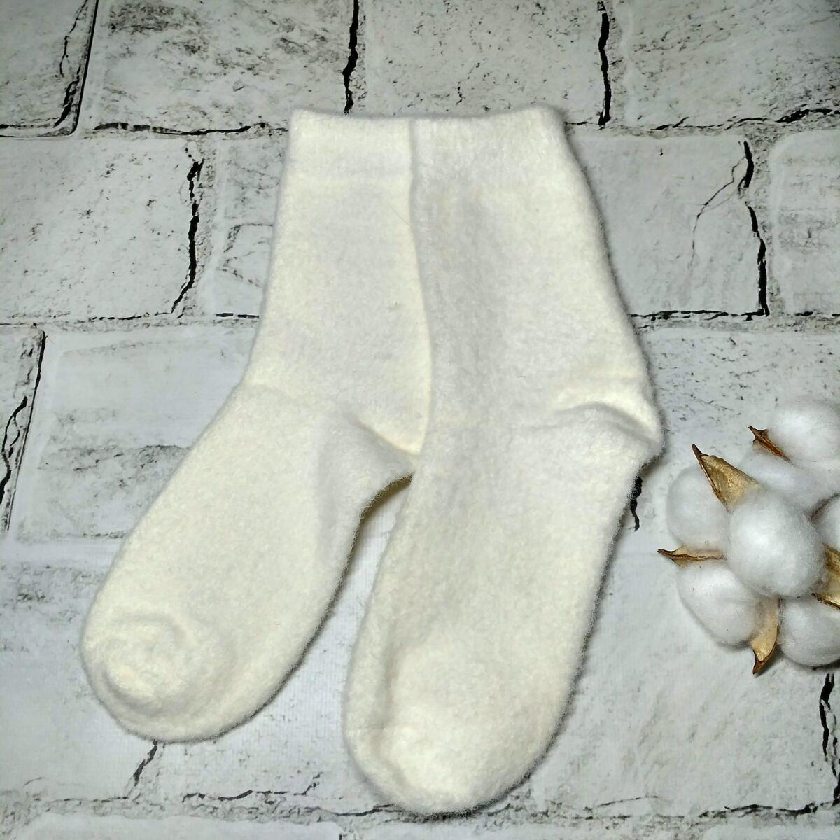 Термоноски женские норка р. 37-41 Молочный (C511-1)