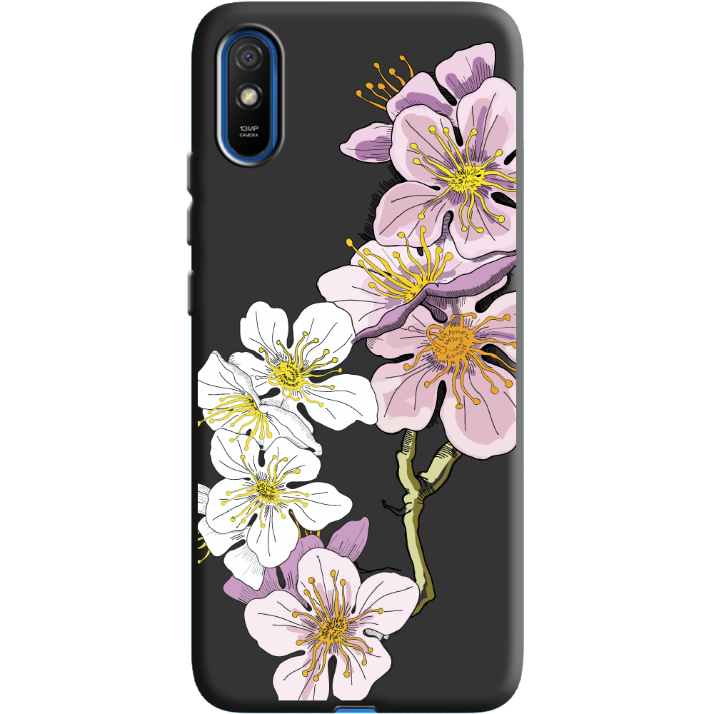 Чехол BoxFace Xiaomi Redmi 9A Cherry Blossom Черный силикон (40304-cc4-40509)