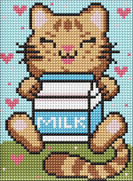 Алмазная мозаика без подрамника Ideyka Волшебный котик 15х20 см (Id-AMM1077)