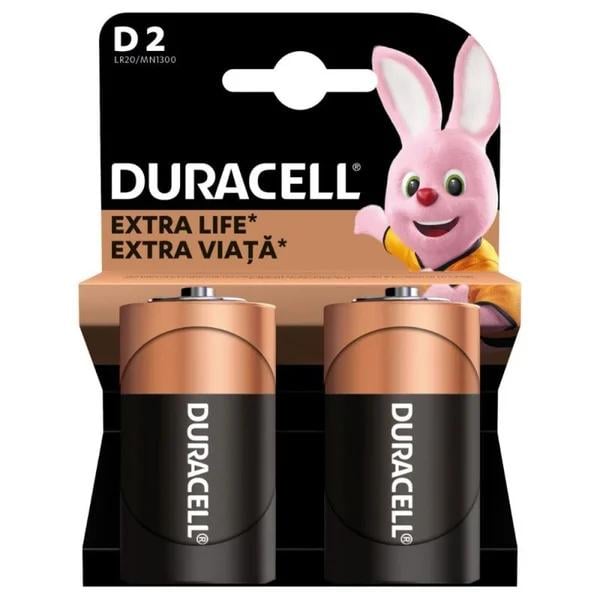 Батарейки щелочные Duracell Power Plus LR20/C 1,5V 2 шт. (5000394141988)