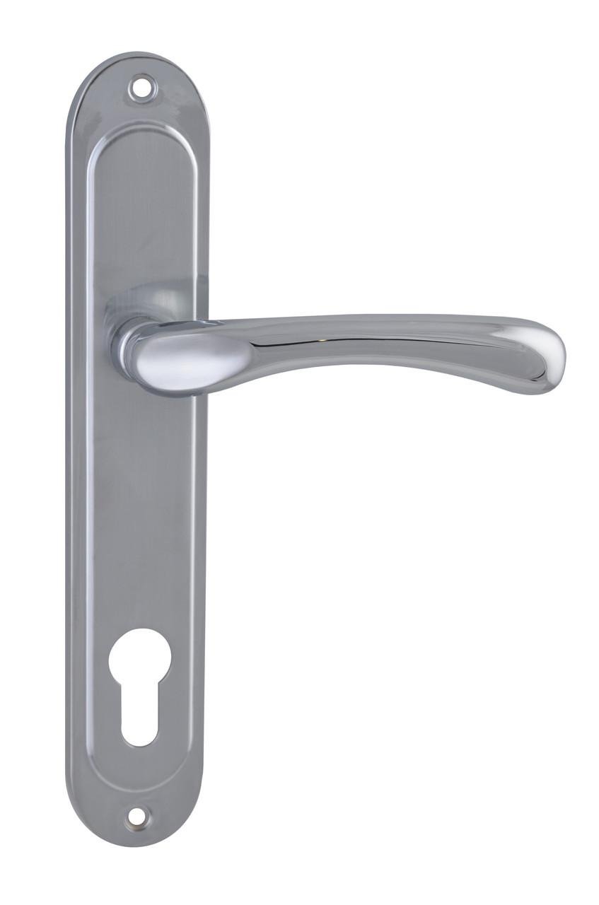 Дверная ручка под цилиндр Siba PALERMO на планке 85 мм Хром (Z14 3 07 07)