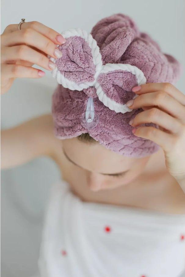 Полотенце-шапка для волос из микрофибры Розовый (2256728427) - фото 2 Полотенце-шапка для волос из микрофибры Розовый (2256728427) - фото 2