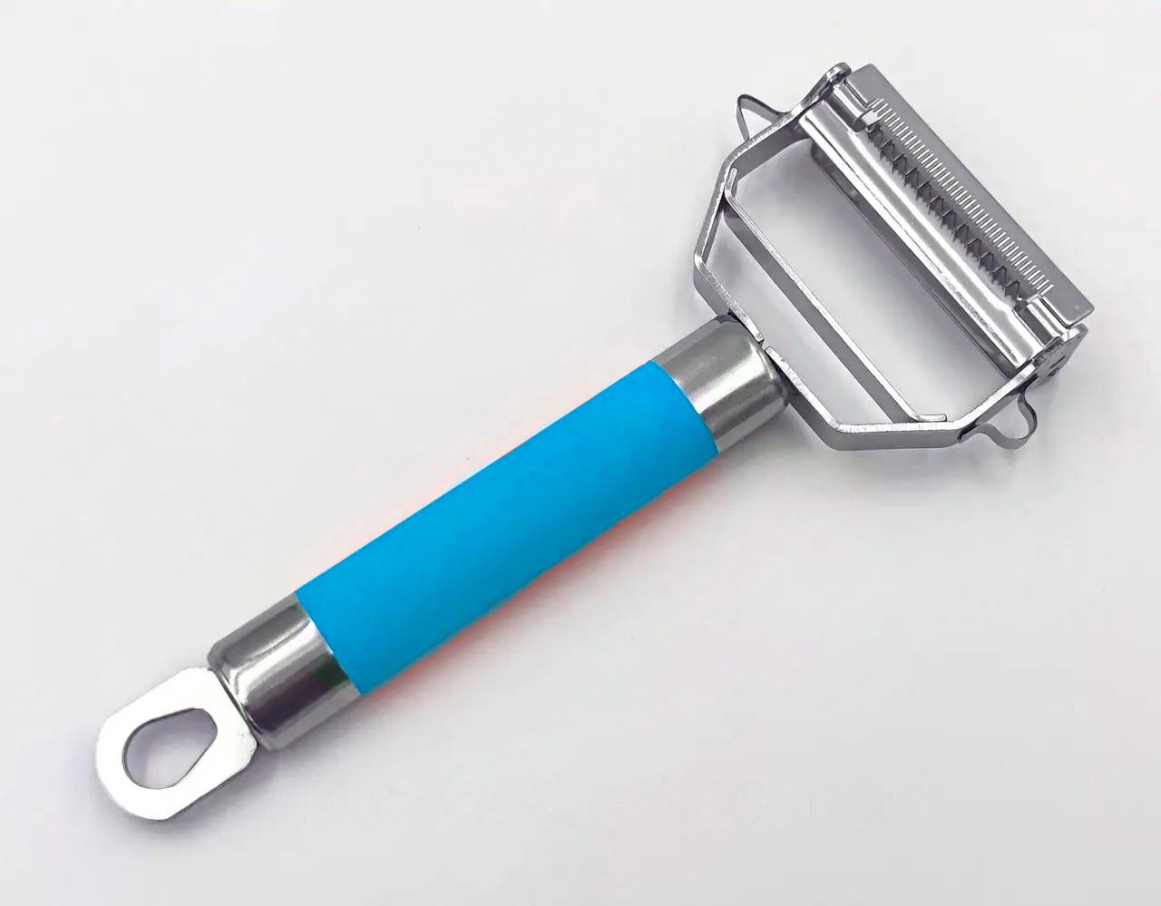 Овощечистка-шинковка BRS 2в1 универсальная двухсторонняя Blue (542688735) - фото 3 Овощечистка-шинковка BRS 2в1 универсальная двухсторонняя Blue (542688735) - фото 3