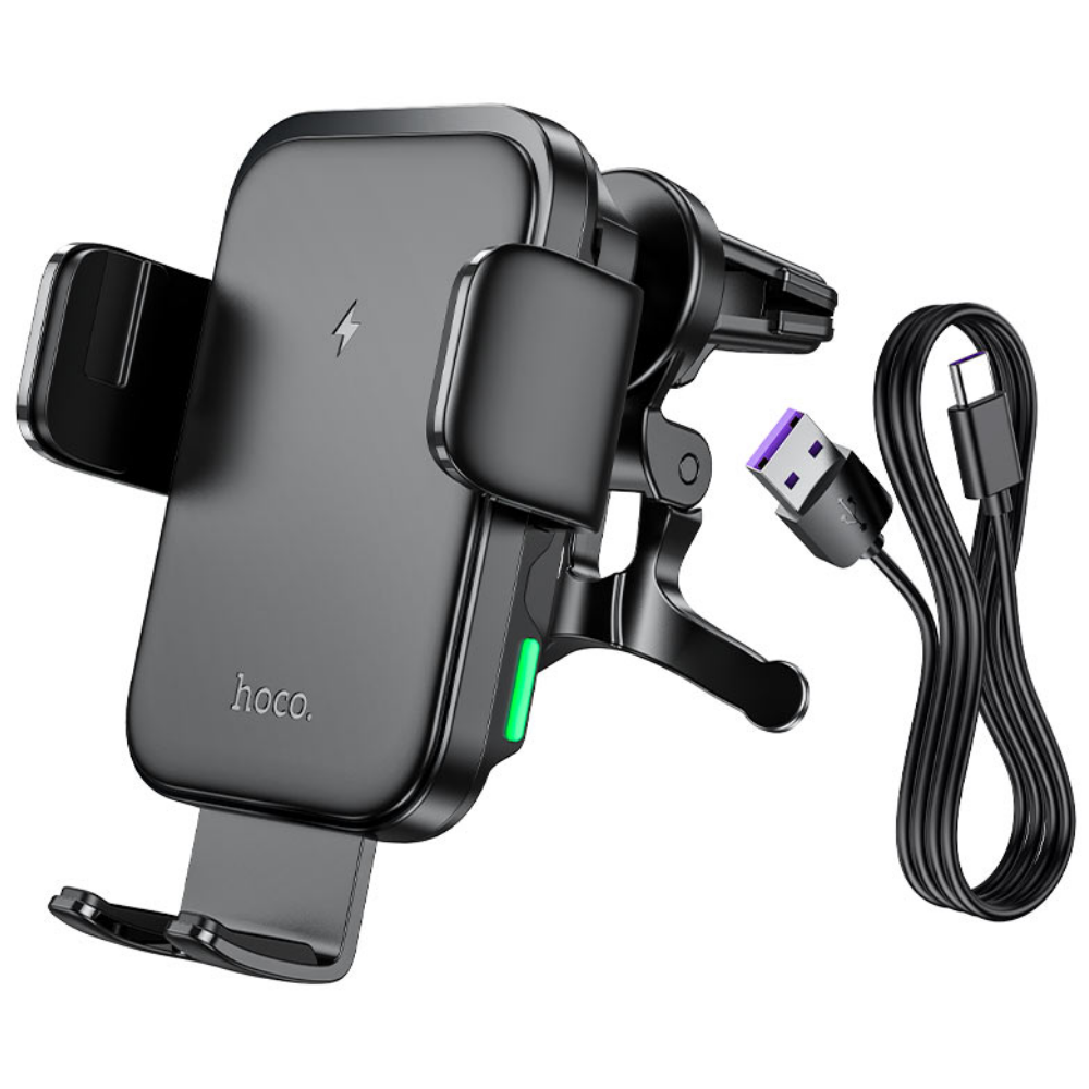 Автодержатель для телефона Hoco 15W Qi с беспроводной зарядкой на воздуховод дефлектор (HW10) Автодержатель для телефона Hoco 15W Qi с беспроводной зарядкой на воздуховод дефлектор (HW10)