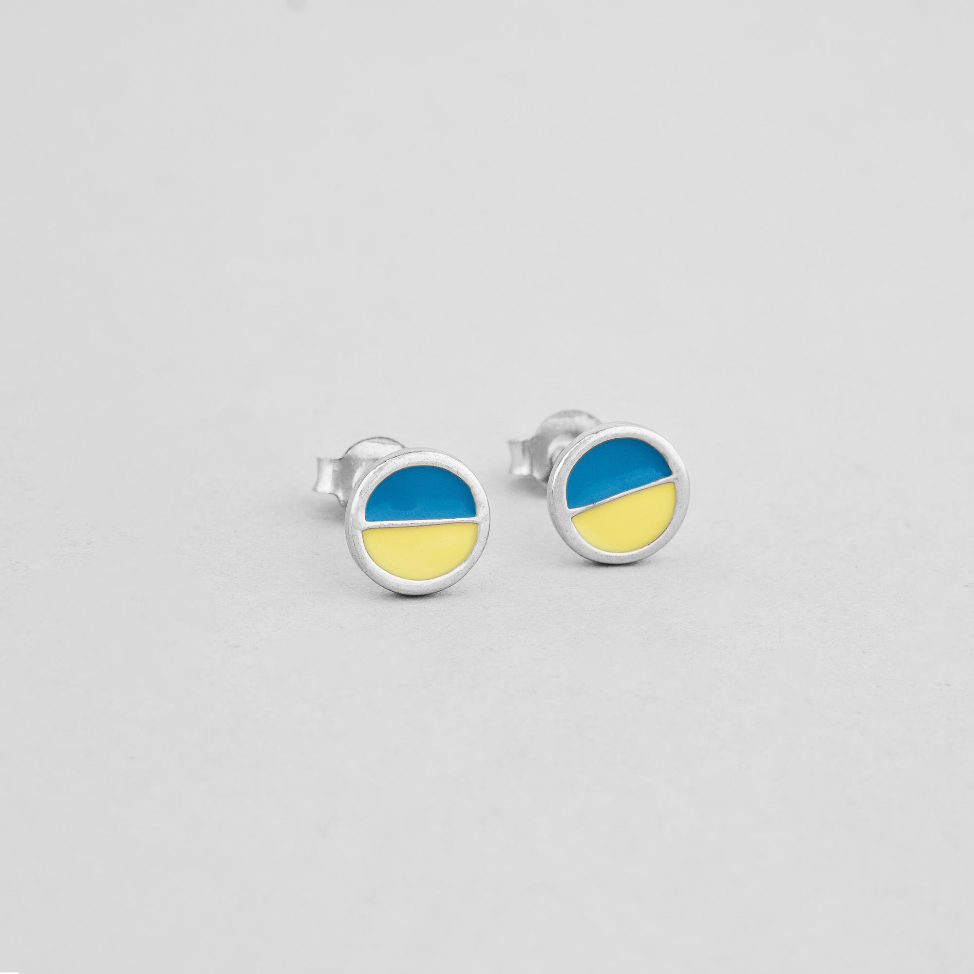 Серебряные серьги Minimal Патриотичность (13538)