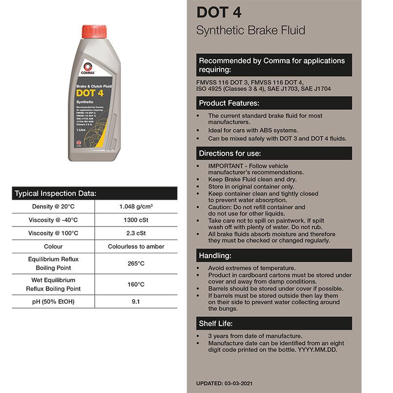 Гальмівна рідина Comma DOT 4 Brake Fluid 5л (46287) - фото 2