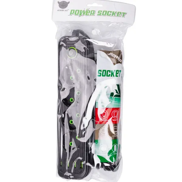 Фильтр-удлинитель сетевой EURO 4 розетки 3 USB 5 м Черный (HP-5-14) - фото 9