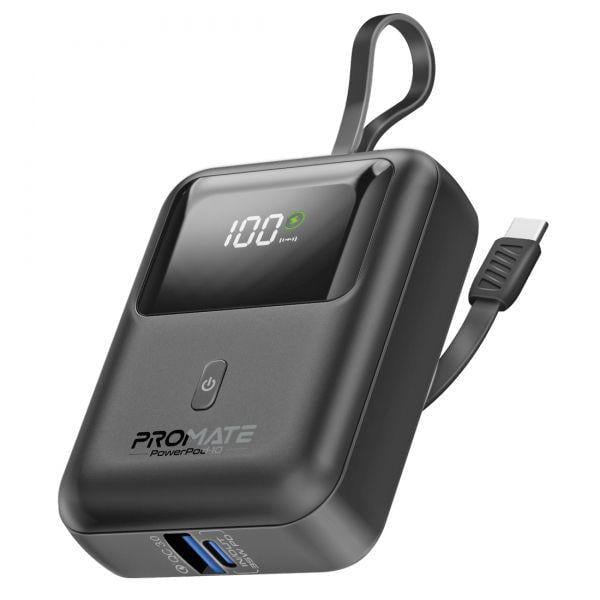 Повербанк Promate PowerPod-10 10000 mAh 35W Black (powerpod-10.Black)