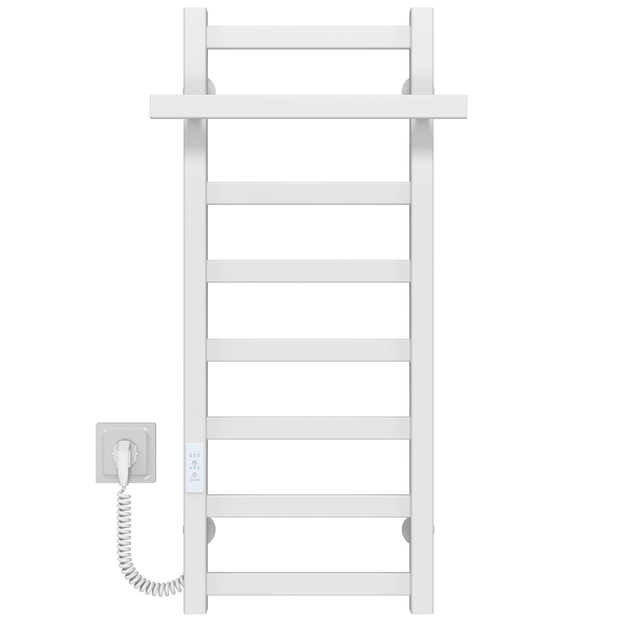 Полотенцесушитель электрический Deffi Nicolе П8 WD04 нержавеющая сталь 300х800 мм Белый (A.NI.80.30.8.EWL4)