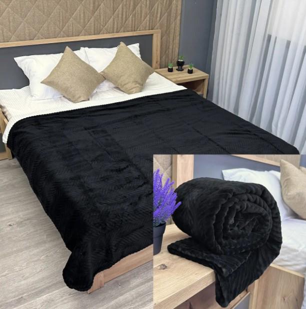 Покривало Рельєфний зигзаг 155х200 см Чорний (87-093) - фото 5