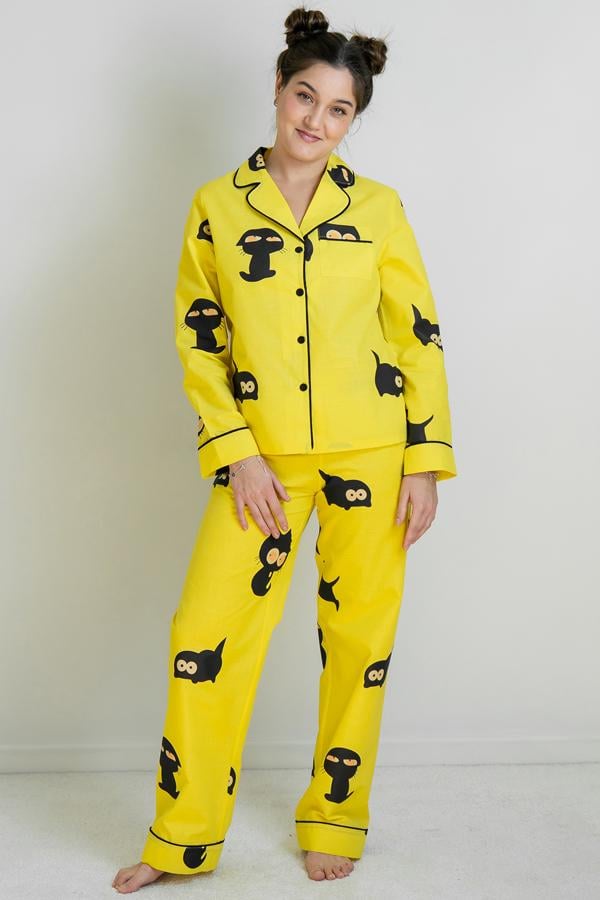 Піжама бавовняна Forli Cat HL0010-89-69 з брюками S Black (18164143)