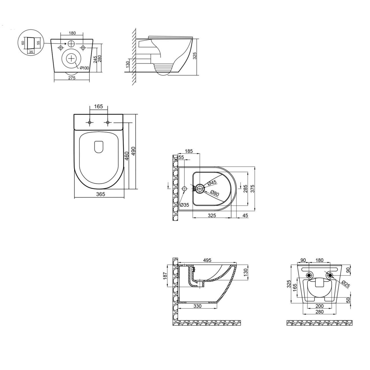 Комплект Qtap Robin 2в1 унітаз підвісний Ultra Quiet QT13332381АSMB/біде підвісне QT1355046FMB Matt Black (2608671879) - фото 2 Комплект Qtap Robin 2в1 унітаз підвісний Ultra Quiet QT13332381АSMB/біде підвісне QT1355046FMB Matt Black (2608671879) - фото 2