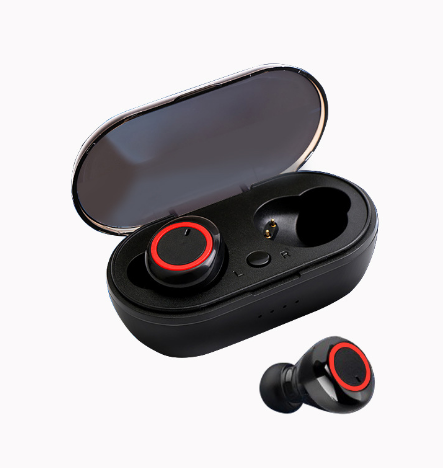 Навушники бездротові вакуумні Y50 TWS Black/Red (1846)