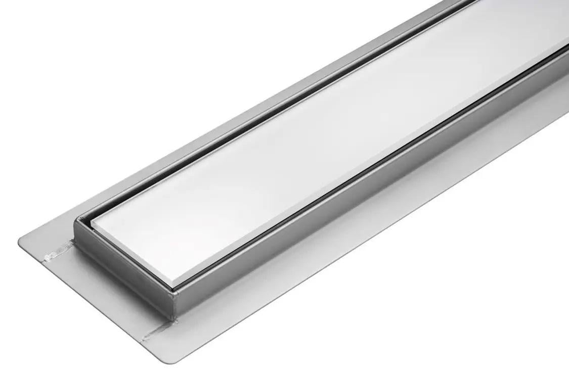 Трап сантехнический для душа FALA White Glass с сухим закрыванием под плитку 2в1 900 мм