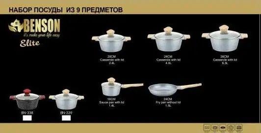 Набір посуду з кришками BN-339 9 предметів (opt-104127) - фото 3