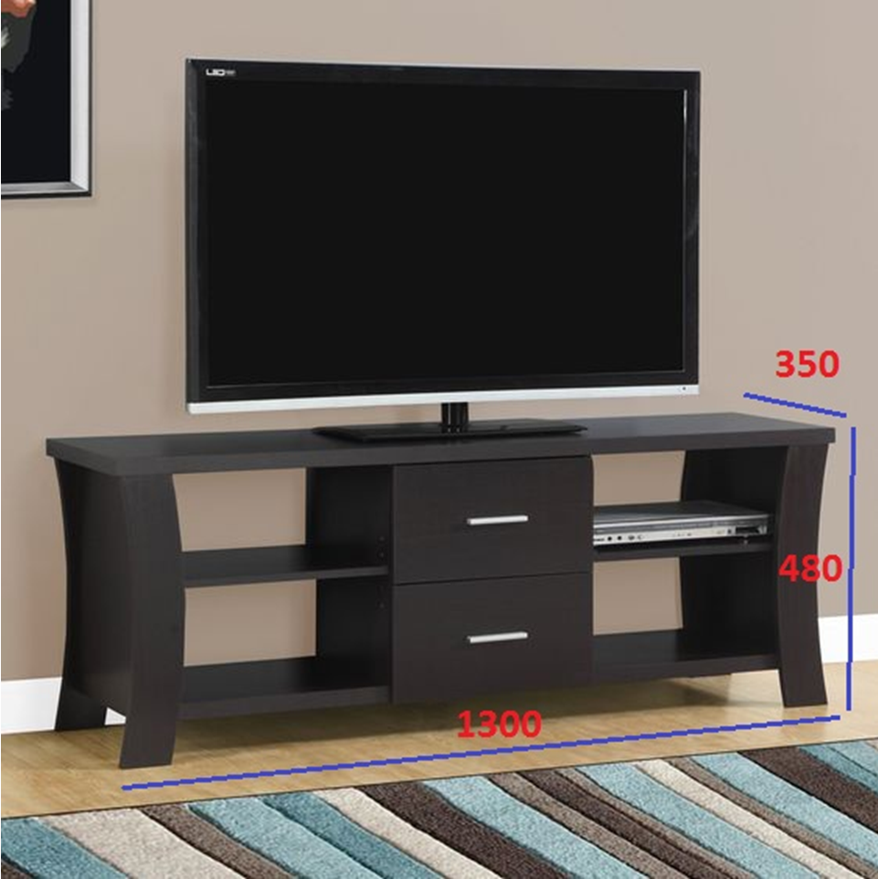 Тумба під ТВ Мікс Меблі ТВ-4 1300х350х480 мм Венге темний - фото 2 Тумба під ТВ Мікс Меблі ТВ-4 1300х350х480 мм Венге темний - фото 2