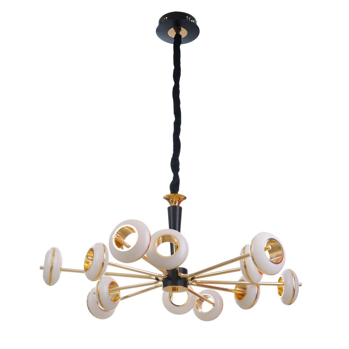 Люстра Brille ВL-791S/12 80W BK+GD Черный/Золотой/Белый