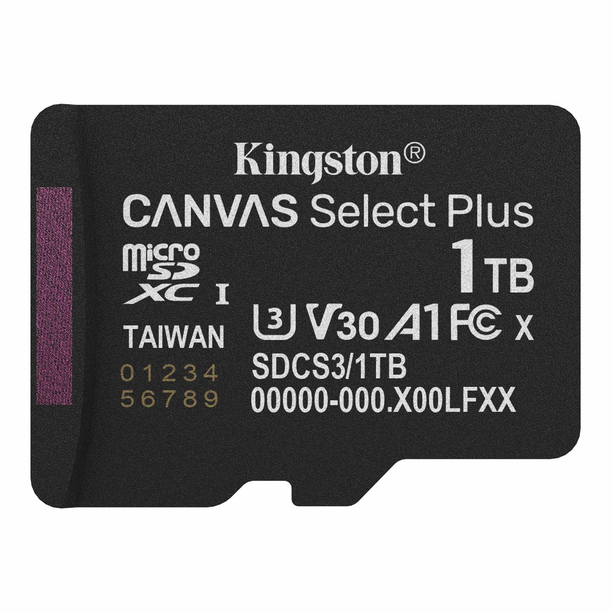 Карта памяти Kingston Canvas microSDXC Select Plus 1 ТВ UHS-I Class 10 V10 (SDCS3/1TBSP)