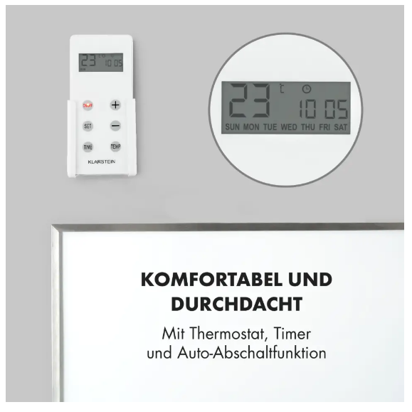 Инфракрасный настенный обогреватель KLARSTEIN Wonderwall 960 Вт 120х80 см (10032815) - фото 3 Инфракрасный настенный обогреватель KLARSTEIN Wonderwall 960 Вт 120х80 см (10032815) - фото 3