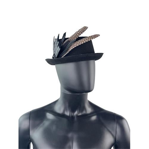 Шляпа с перьями Темнокрыл Seta Decor (26-615BLK-BR)