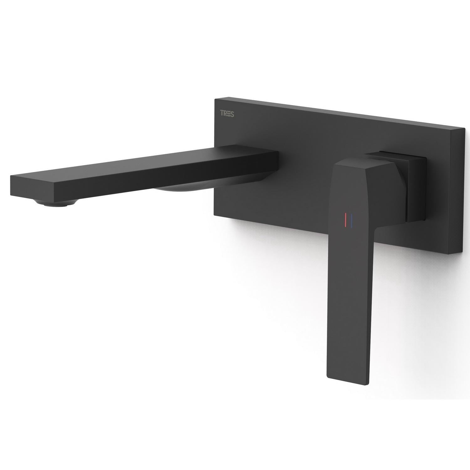 Смеситель для умывальника Tres Slim Exclusive 20230011NM настенный однорычажный Черный (131728)