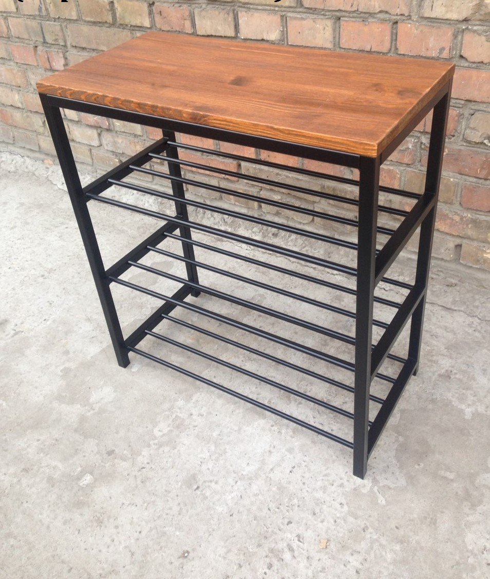 Полка для обуви J4-100 LOFT сосна Черный