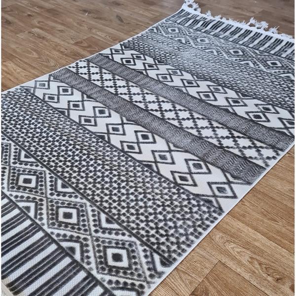 Ковер акриловый Garden 1,5х2,3 м Кремовый/Серый (05843) - фото 3 Ковер акриловый Garden 1,5х2,3 м Кремовый/Серый (05843) - фото 3