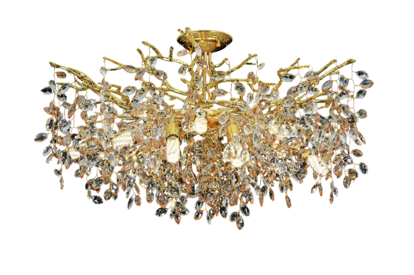 Люстра хрустальная Sirius Ш C33023-600 GD Хрустальные гроздья (23786495)