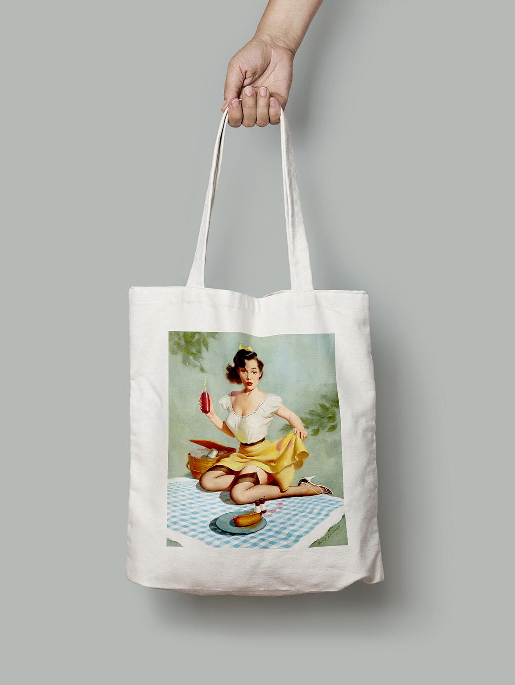 Эко-сумка На пикнике запачкалась. Гарри Экман шопер (pin_up010139_Bag)