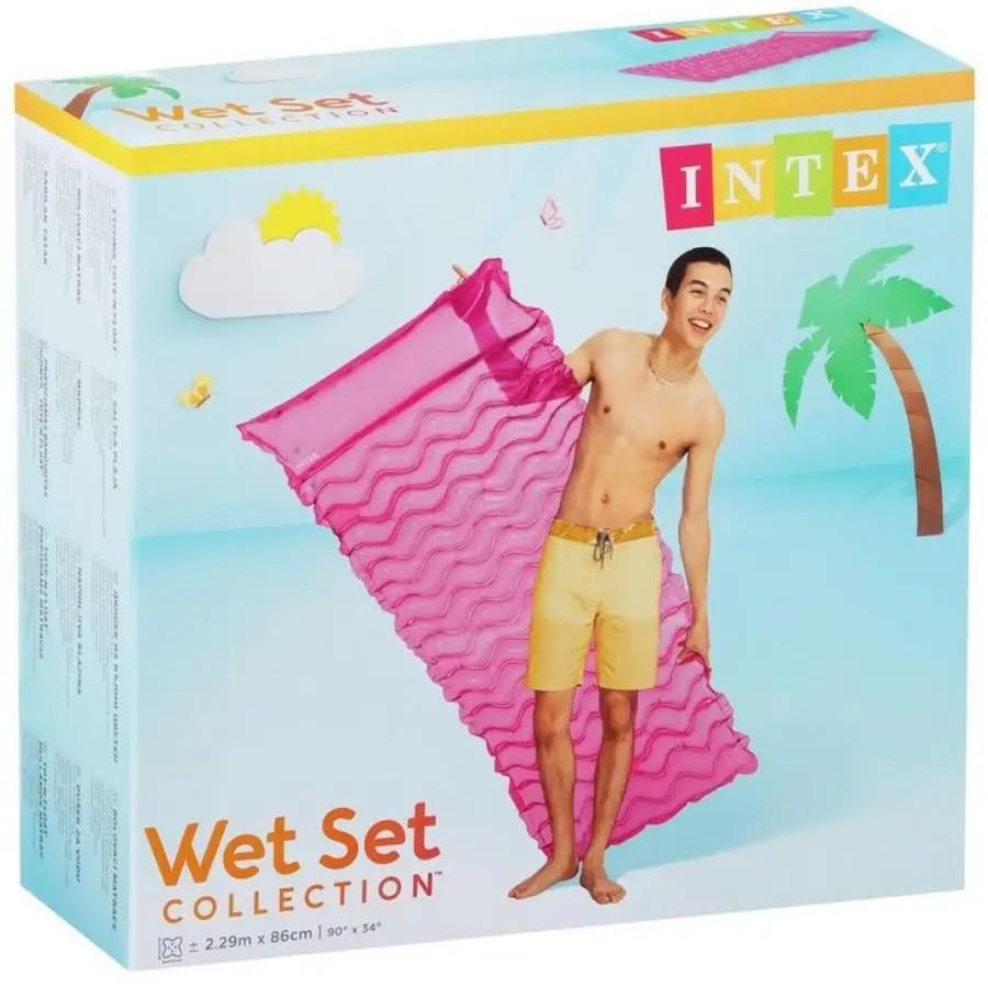 Надувной матрас для плавания Intex 58807 Волна 229х86 см Розовый (28443878)