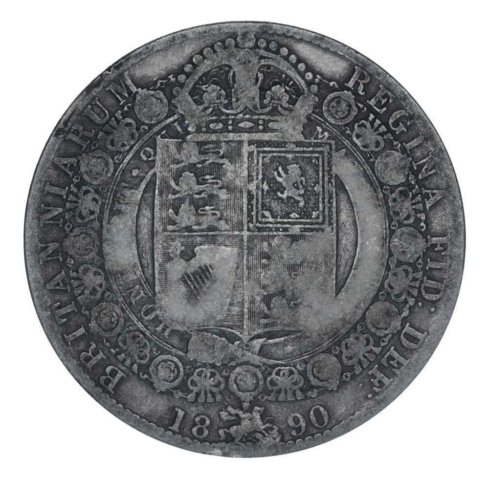 Коллекционная монета Великобритания 1/2 кроны 1890 серебро F-VF Half Crown (М21459)