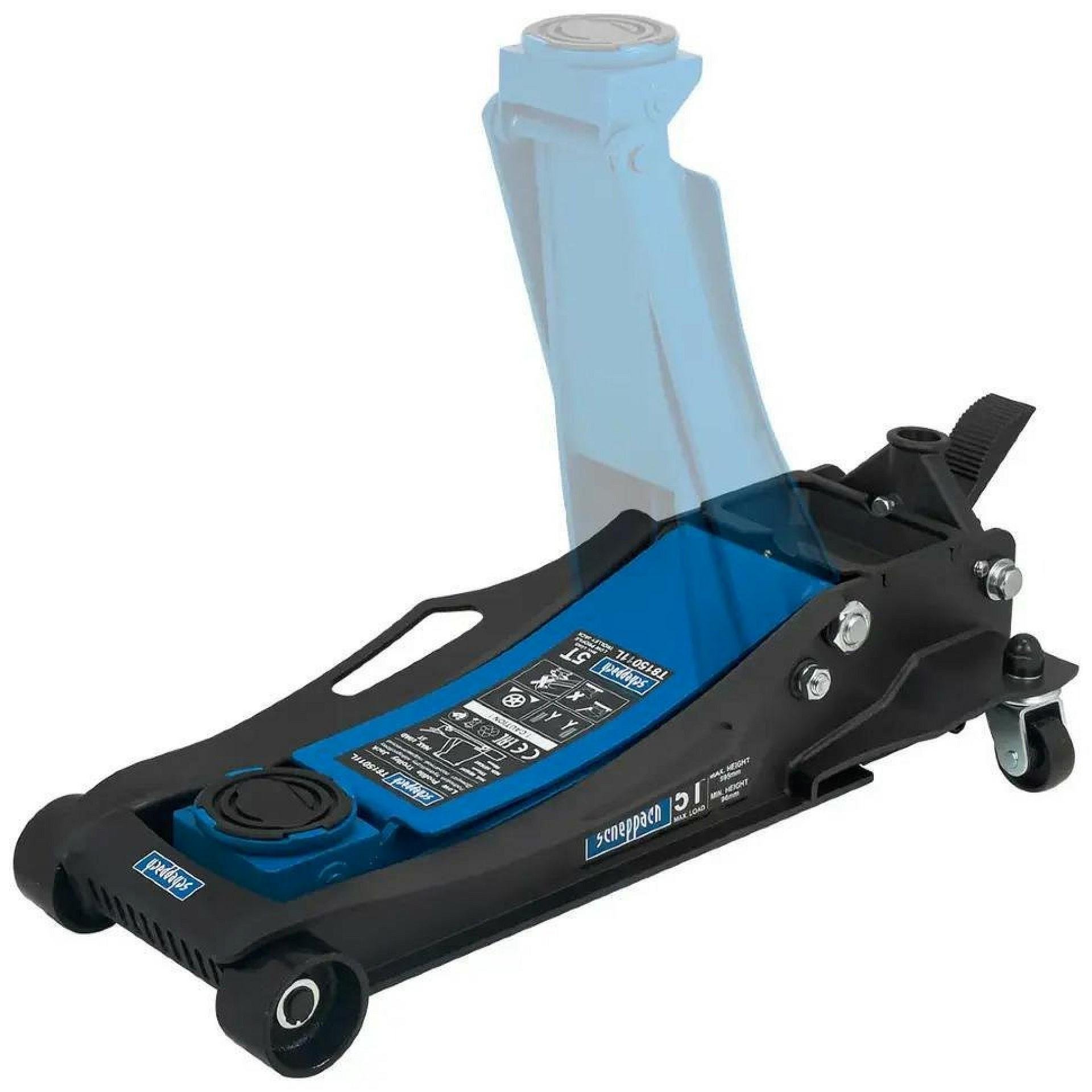 Домкрат низькопрофільний Scheppach SCH-T815011L підкатний з педаллю 5 т 96-595 мм (SCH-T815011L) - фото 2 Домкрат низькопрофільний Scheppach SCH-T815011L підкатний з педаллю 5 т 96-595 мм (SCH-T815011L) - фото 2