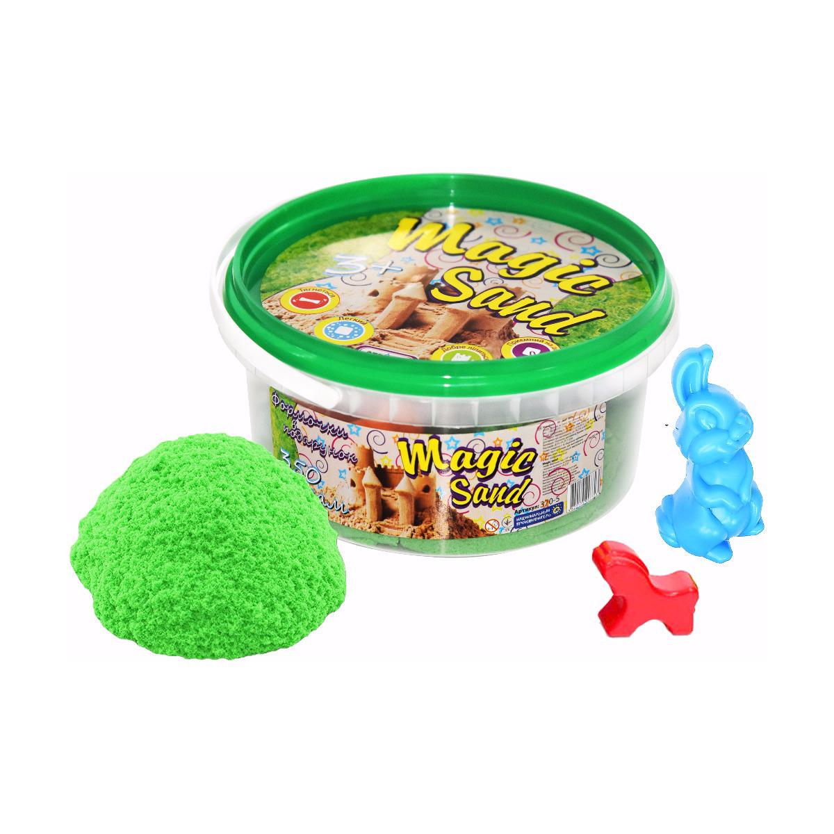Кинетический песок Strateg Magic Sand 350 г в ведре Зеленый (370-5) - фото 1