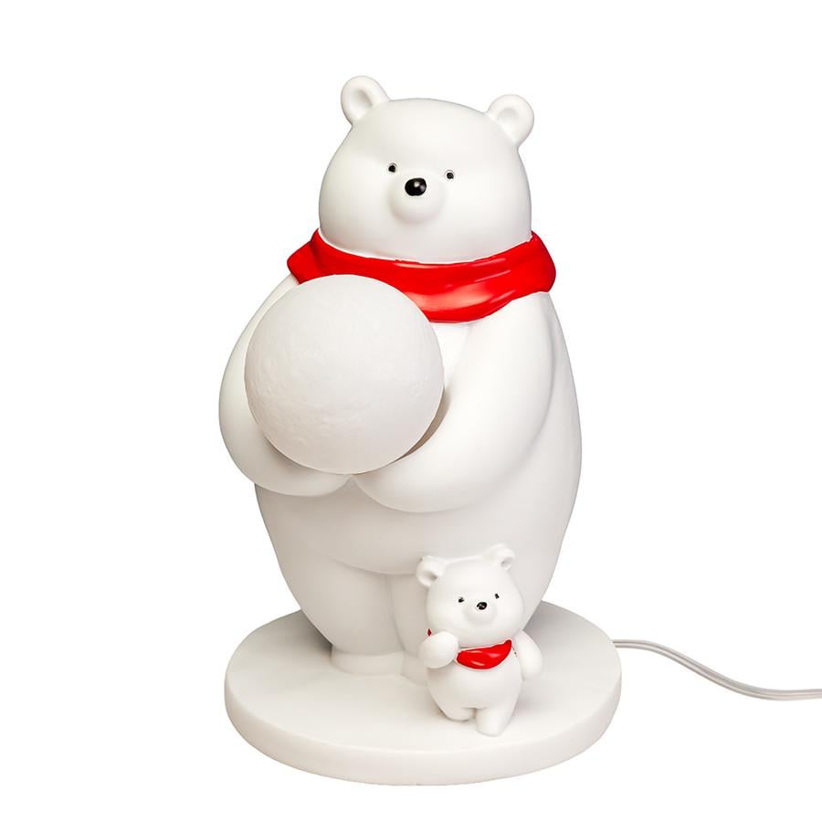 Настольная лампа 784V1041 в форме фигур-медведей Белый с красным