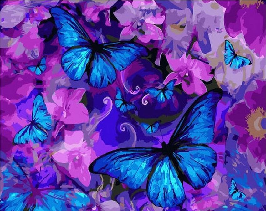 Картина по номерам Brushme Магические бабочки у цветах (GX25148)